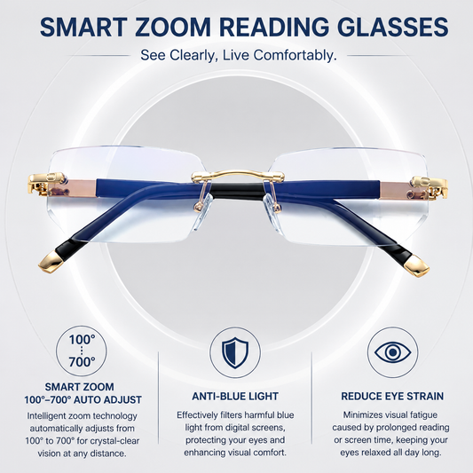 Voezra™ Auto-Focus Reading Glasses – One Pair Adjusts to Your Prescription Needs for Reading, Screens & Everyday Use