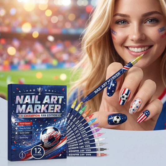 World Cup Fan Nail Art Pens – 12 Quick-Dry Colors for Game Day Looks & Team Spirit