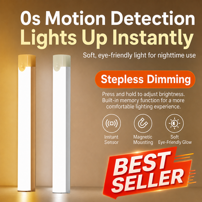 LED Motion Sensor Light, Magnetic Rechargeable Cabinet Light for Liquor Cabinets & Closets